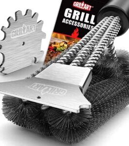 Grill Brush and Scraper 18 Inch – Wire Bristle Brush Double Scrapers – Barbecue Cleaning Brush