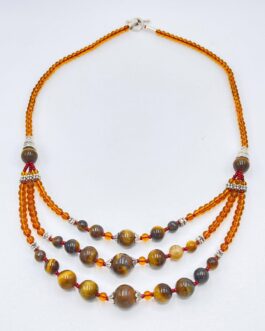 Brown And Yellow Tiger’s Eye Beads Necklace